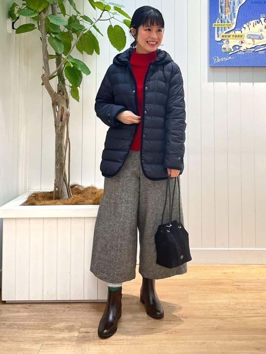 mikaさんの「Dessin｜【撥水・2WAY】ミュラーダウンコートミドル丈」を使ったコーディネート