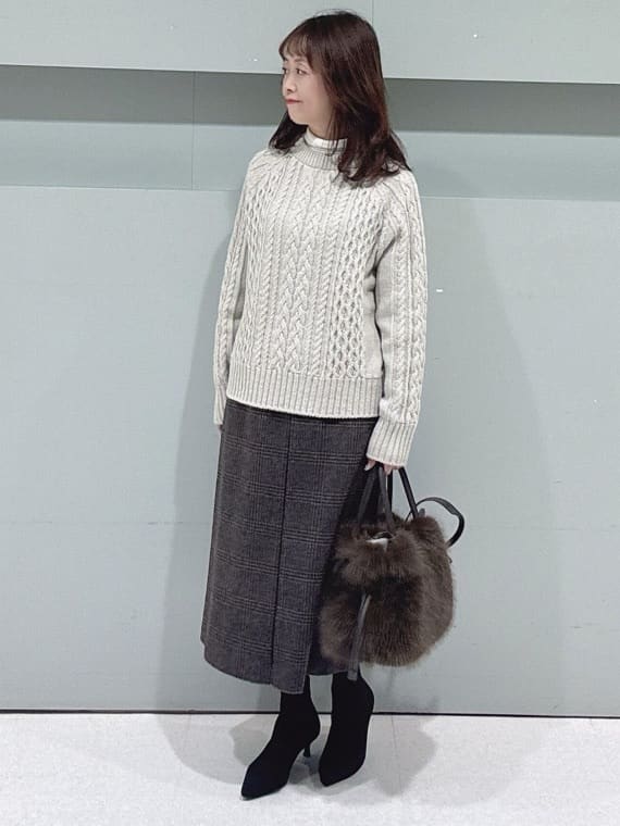 makiさんの「UNTITLED｜【日本製／通勤／フォーマル】カシミヤ混ノーカラーコート」を使ったコーディネート