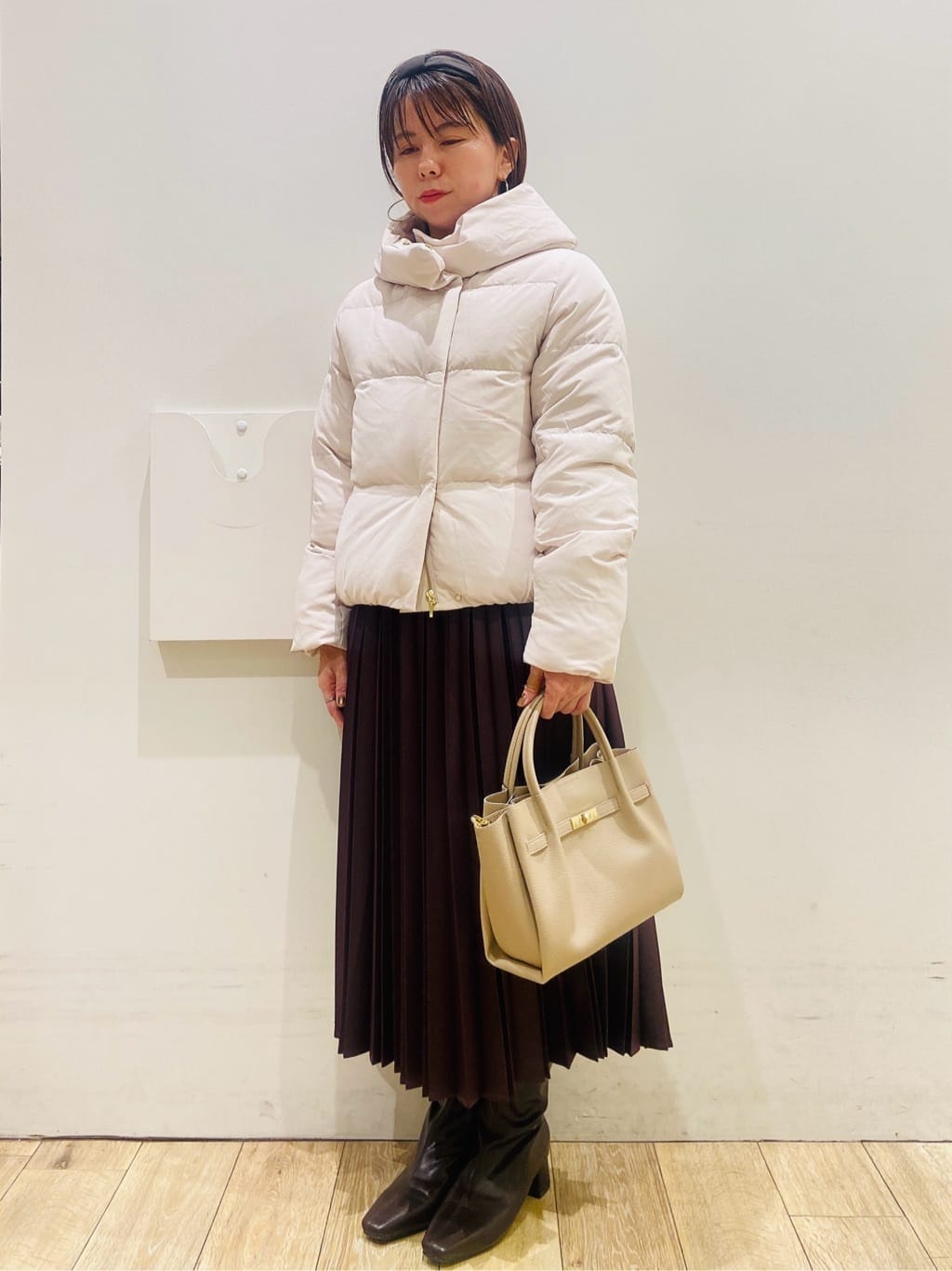 YUKOさんの「index｜KAWADAダウンショートコート【撥水／洗濯機OK／静電気防止裏地】《XS～LL》」を使ったコーディネート