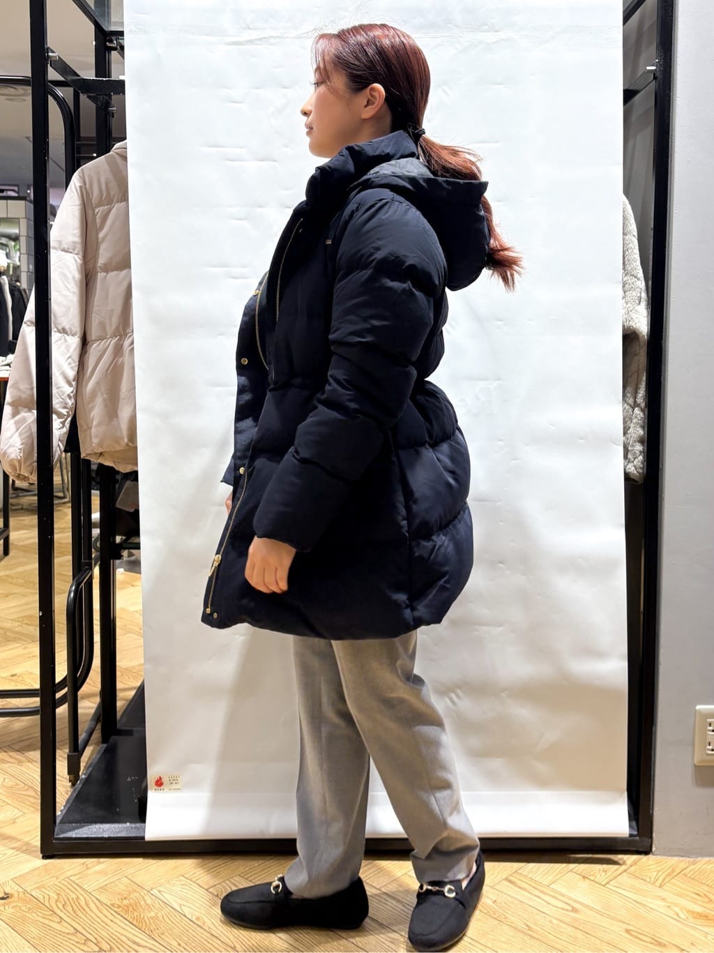 ふうかさんの「index｜KAWADAダウンドロストミドルコート【撥水／洗濯機OK／2WAY／静電気防止裏地】《XS～3L》」を使ったコーディネート