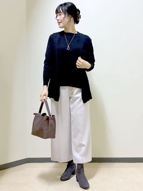  beni_gingerさんの「Reflect｜【ちくちくしない／アンサンブル可／通勤におすすめ◎】オフボディニット」を使ったコーディネート