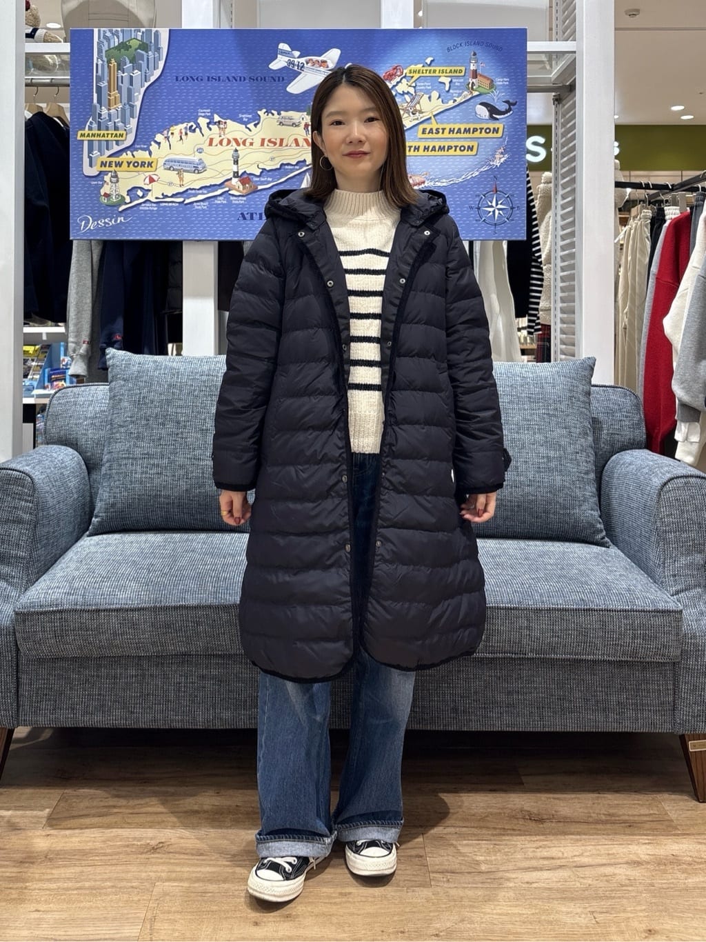 risaさんの「Dessin｜【撥水・2WAY】ミュラーダウンコートロング丈」を使ったコーディネート