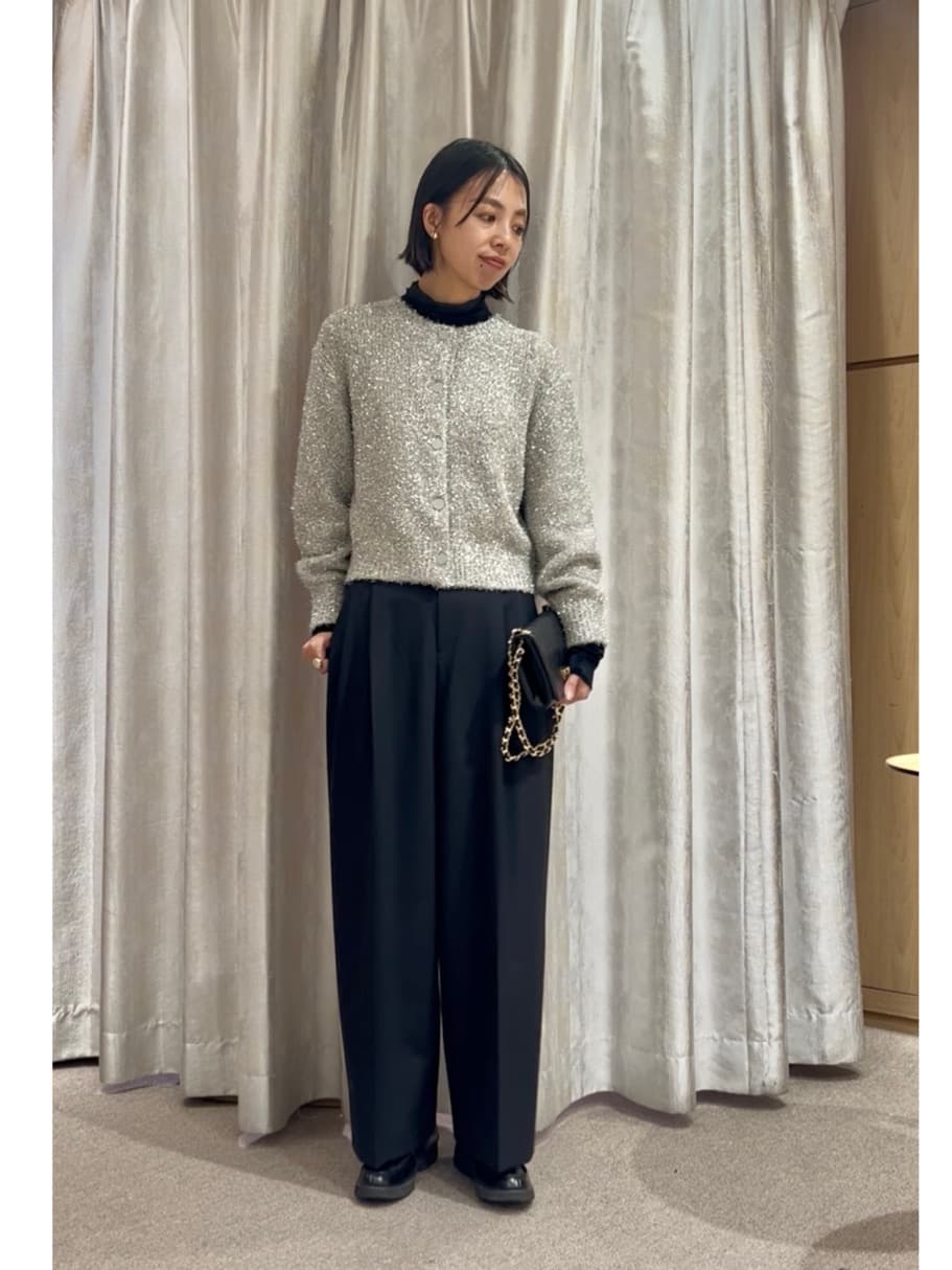RISAさんの「UNTITLED｜【ラメ風/着映え】ファンシーヤーン カーディガン」を使ったコーディネート