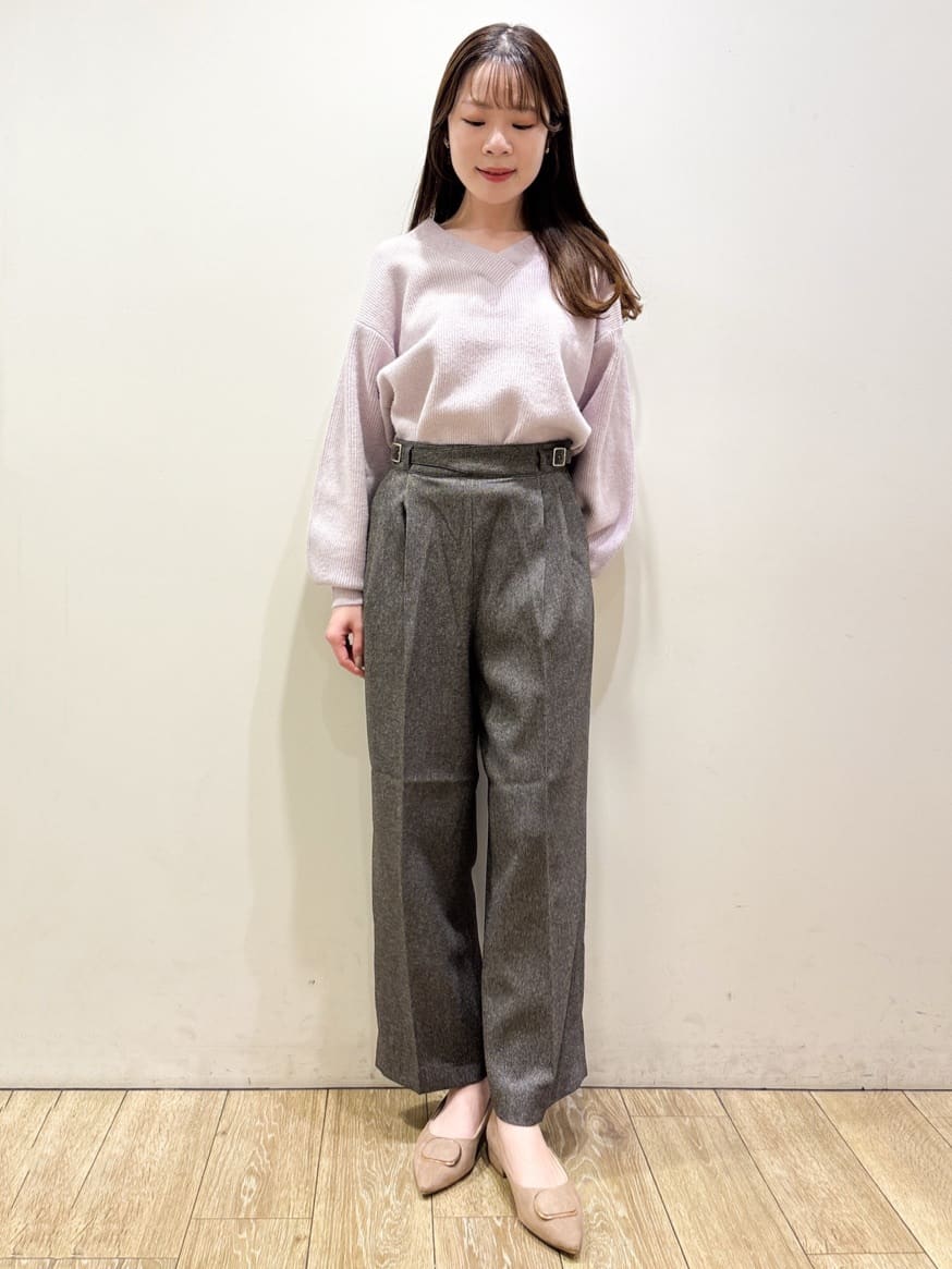 ayaさんの「index｜カルゼツイードストレッチワイドパンツ【洗濯機OK／防シワ／イージーアイロン／抗ピル】」を使ったコーディネート