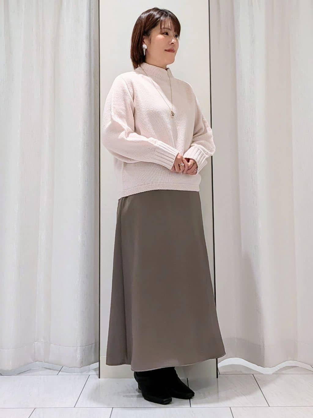 Onumaさんの「UNTITLED｜【洗える】スポンディッシュ ボトルネックニット」を使ったコーディネート