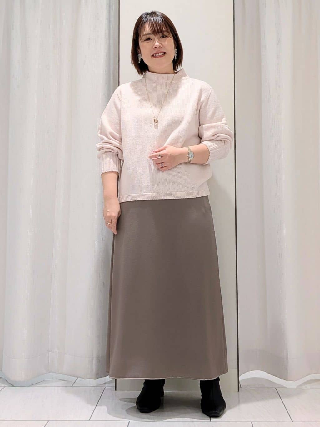 Onumaさんの「UNTITLED｜【洗える】スポンディッシュ ボトルネックニット」を使ったコーディネート