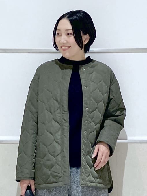 eriko さんの「Dessin｜【洗える/後ろゴム】ツイードマリンクロップド丈パンツ」を使ったコーディネート