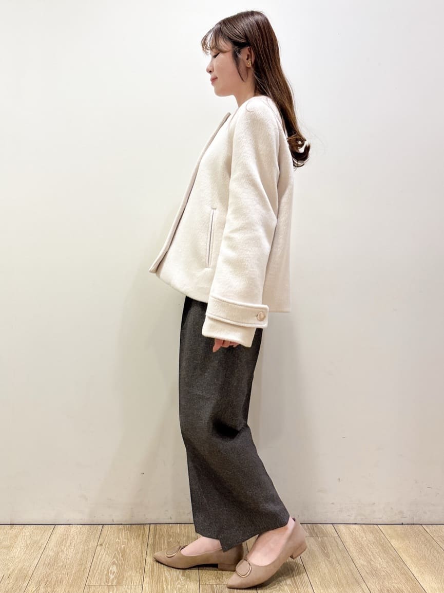 ayaさんの「index｜ラメスカラップビジューデザインニット【洗濯機OK】《6col／S～LL》」を使ったコーディネート