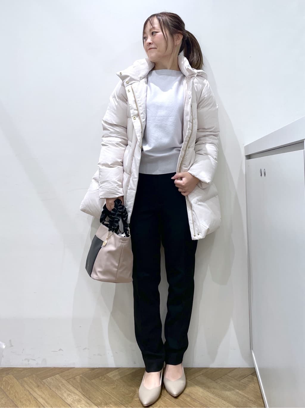 Junさんの「index｜ラメガーター編みボートネックニット【洗濯機OK】《8col／XS～LL》」を使ったコーディネート