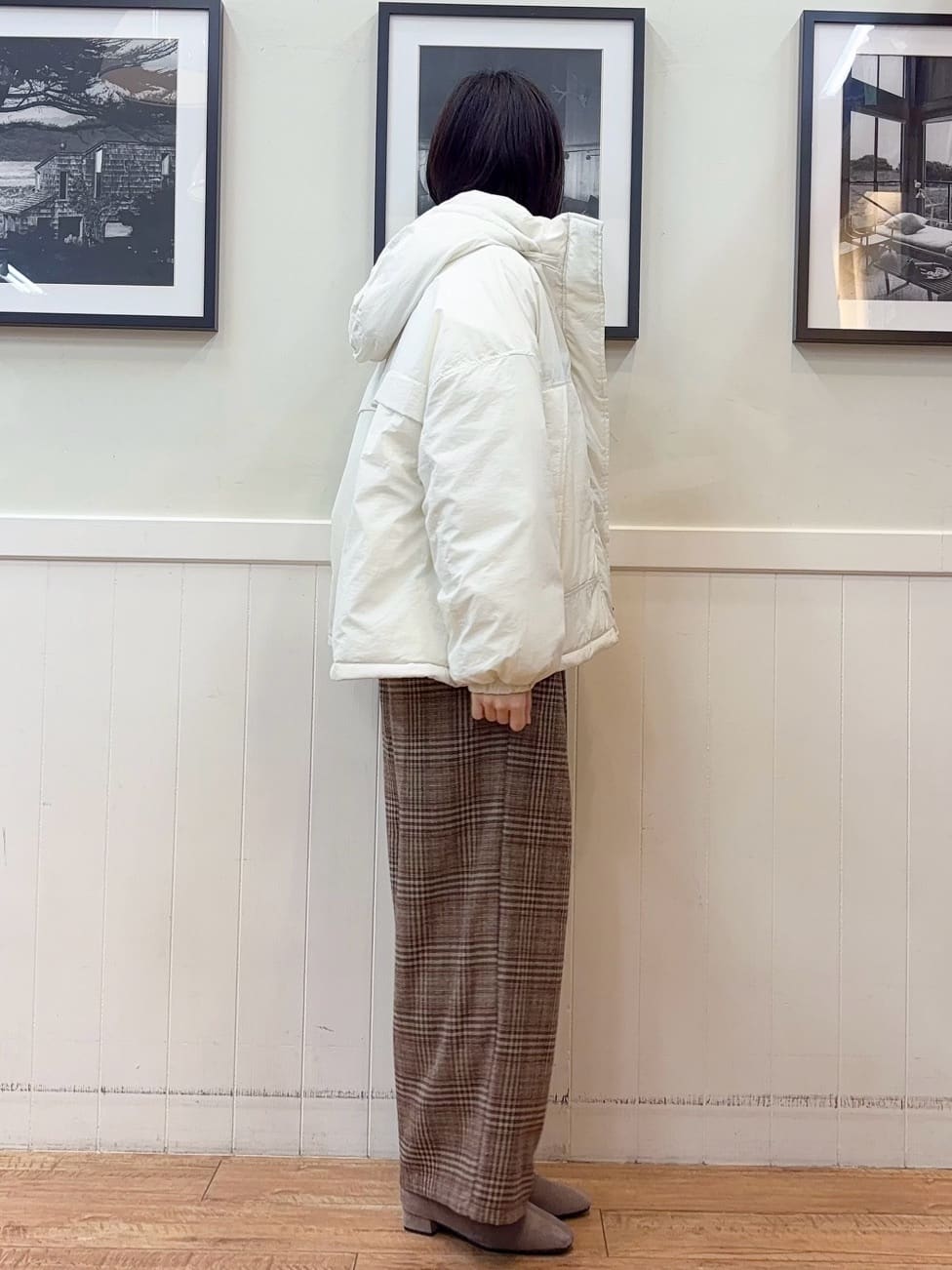 えぬさんの「SHOO･LA･RUE｜【撥水/あったか】たっぷり着られる 中綿モンスターショートコート」を使ったコーディネート