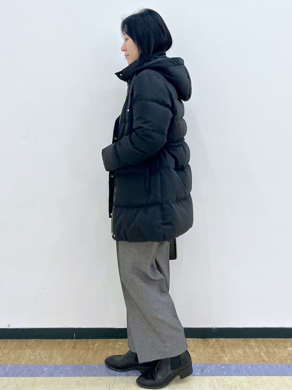 su.さんの「index｜KAWADAダウンドロストミドルコート【撥水／洗濯機OK／2WAY／静電気防止裏地】《XS～3L》」を使ったコーディネート