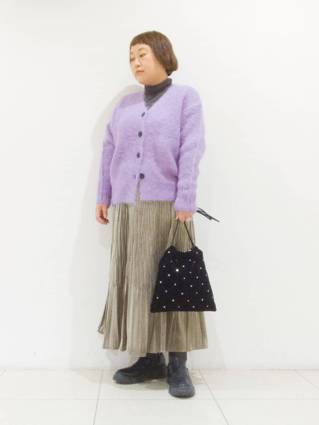 takedaさんの「UNTITLED｜【ゆったり】アルパカ混シャギー カーディガン」を使ったコーディネート