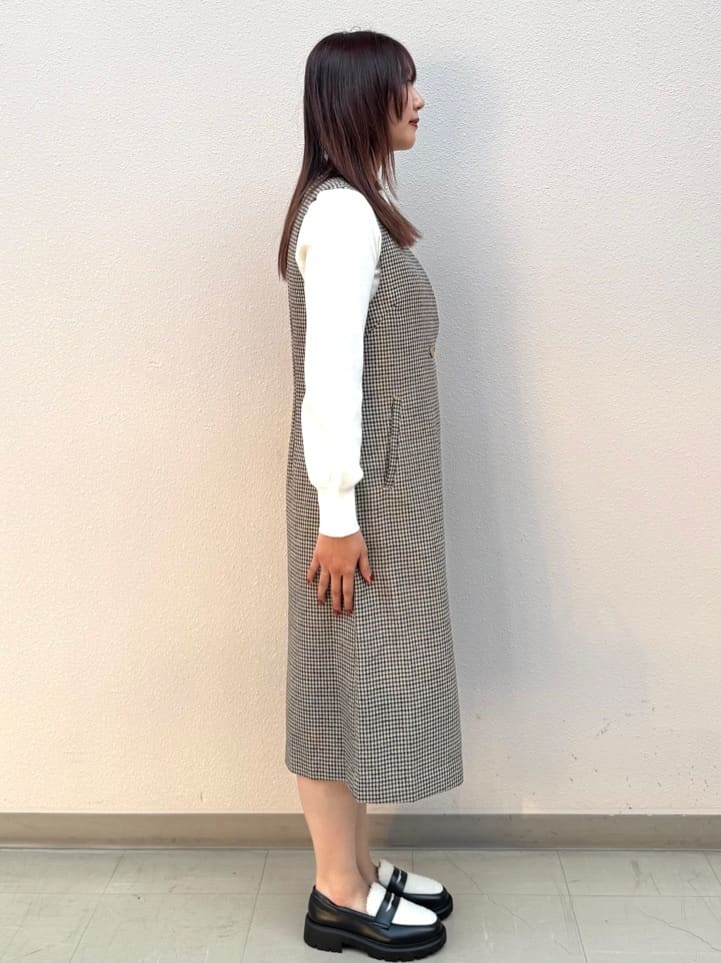 mihaさんの「index｜ラメスカラップビジューデザインニット【洗濯機OK】《6col／S～LL》」を使ったコーディネート