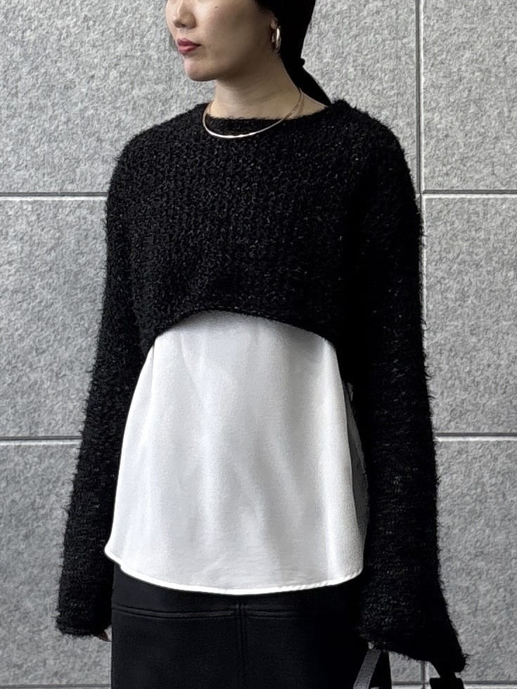rinaさんの「INDIVI｜クロップドメッシュニット」を使ったコーディネート