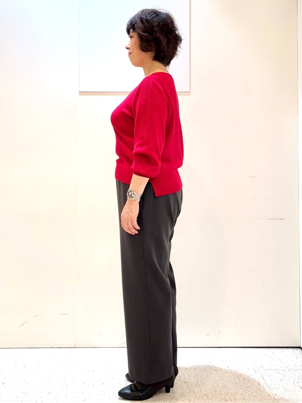 ヤスコさんの「Reflect｜【選べる6色／長く着られる◎】ボートネックニット」を使ったコーディネート