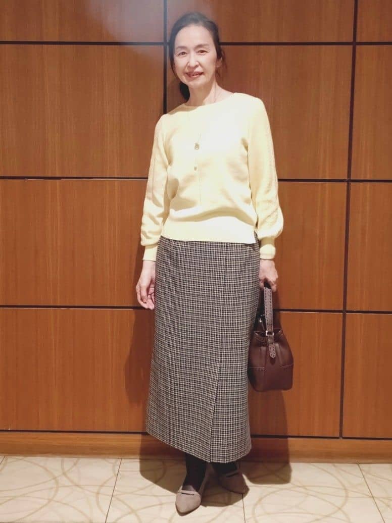 Kさんの「Reflect｜【選べる8色／スカートにもパンツにも◎】ウール混ボートネックニット」を使ったコーディネート