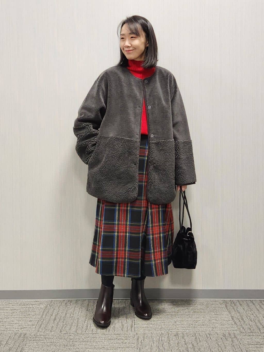 naraさんの「Dessin｜【2WAY】フェイクムートンコート」を使ったコーディネート