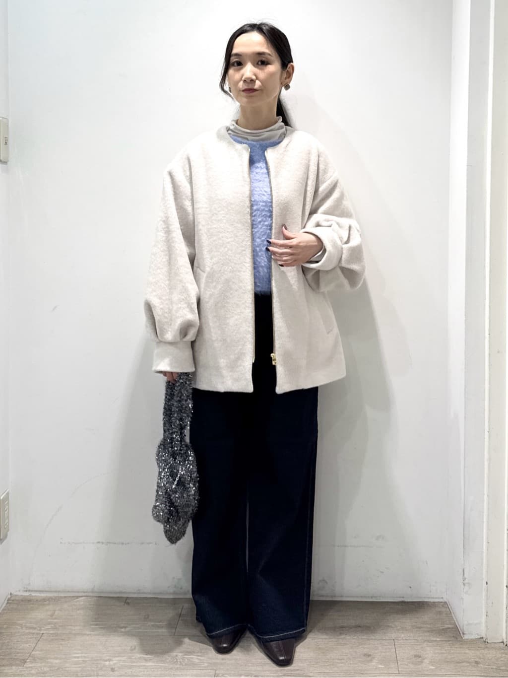 yuicciさんの「OPAQUE.CLIP｜ラメシャギーニット【洗濯機OK】」を使ったコーディネート