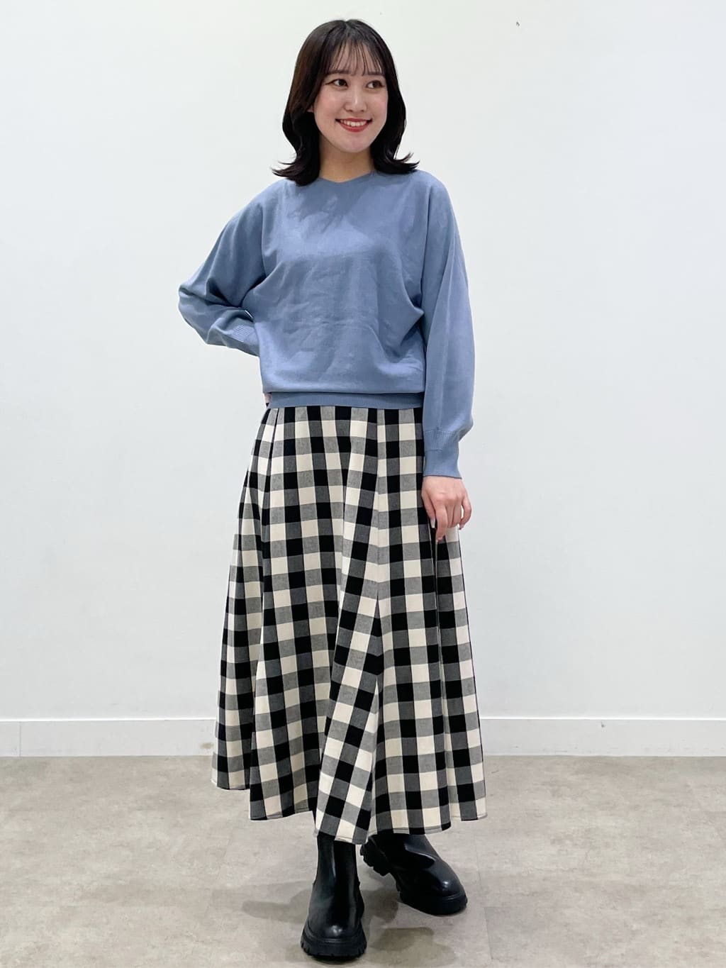 yukariさんの「Dessin｜【洗える】ウールブレンド後ろボタンニット」を使ったコーディネート