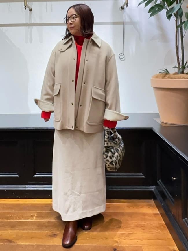 Asamiさんの「DRESSTERIOR｜コンパクトフェイクファーバッグ」を使ったコーディネート