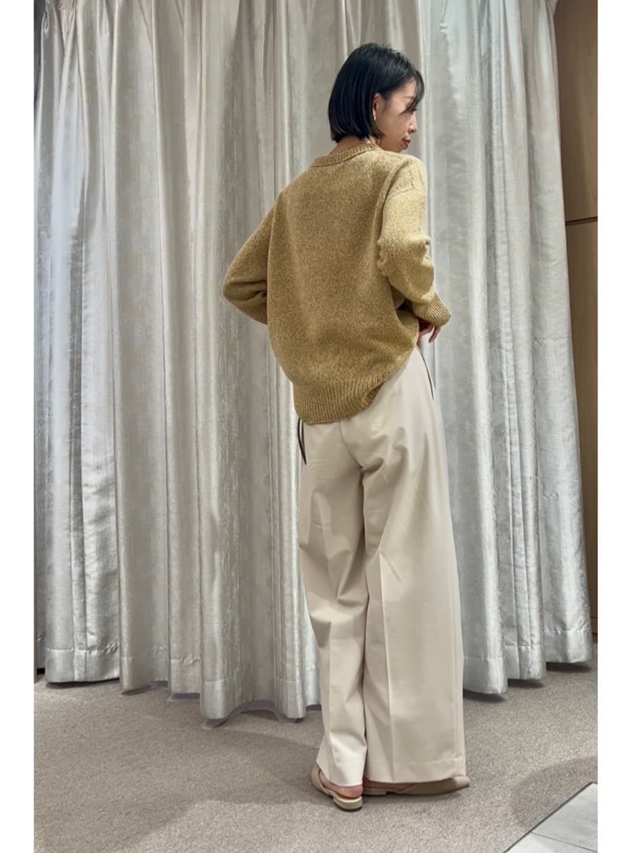 RISAさんの「UNTITLED｜【洗える/ウエスト後ろゴム】ウール混　タックワイドパンツ」を使ったコーディネート