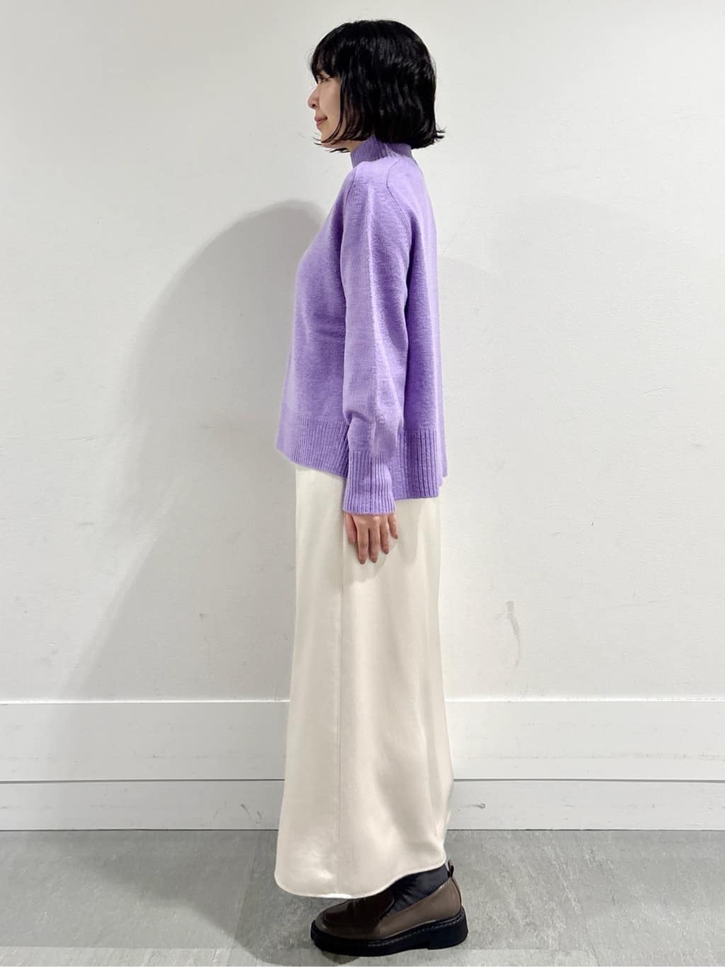 モエカさんの「UNTITLED｜【8色展開/洗える】ウールカシミヤ ハイネックニット」を使ったコーディネート
