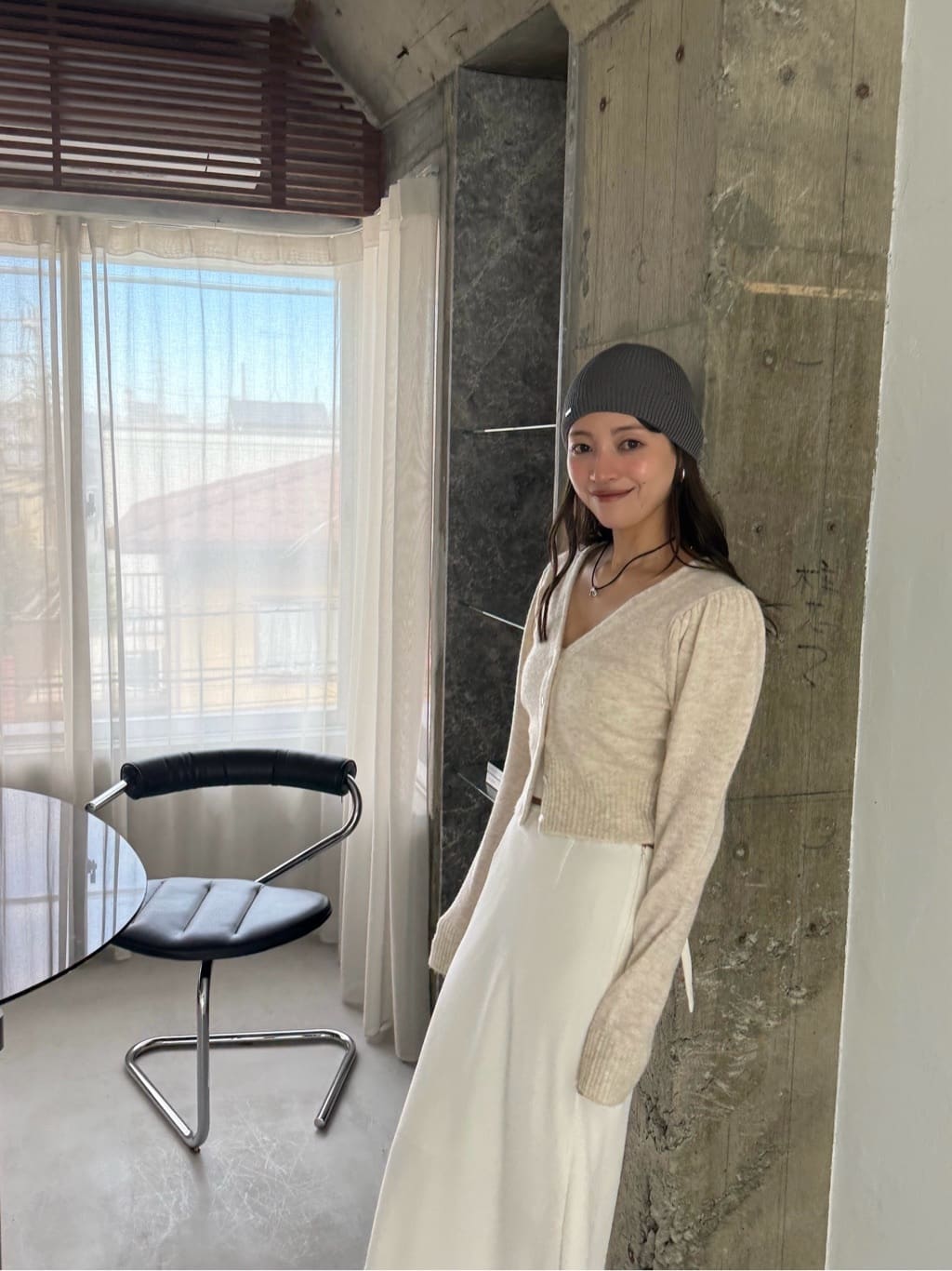 miyu maesakaさんの「CODE A｜M cloudy puff cardigan」を使ったコーディネート