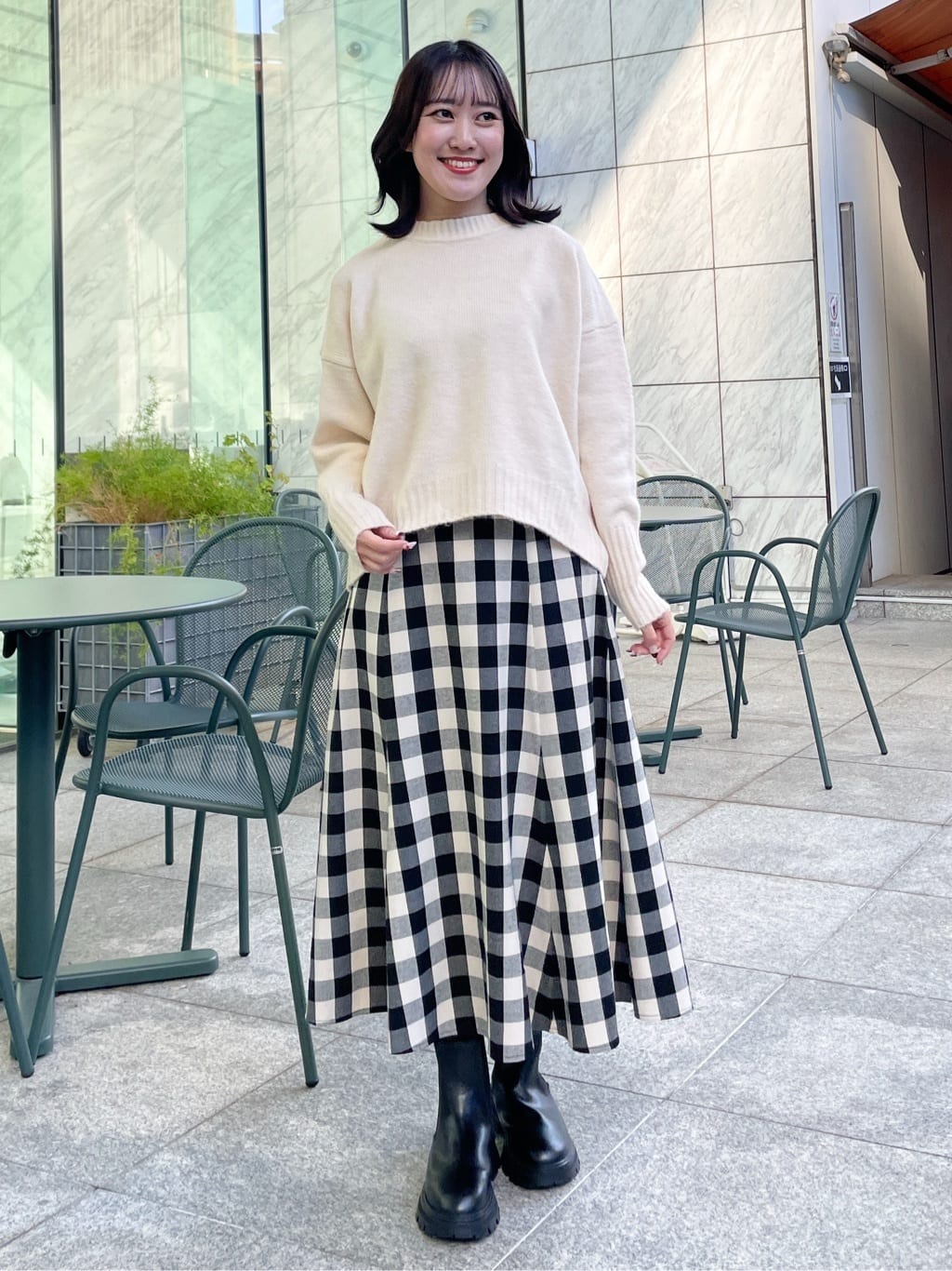yukariさんの「Dessin｜【洗える】クルーネックワイドニット」を使ったコーディネート