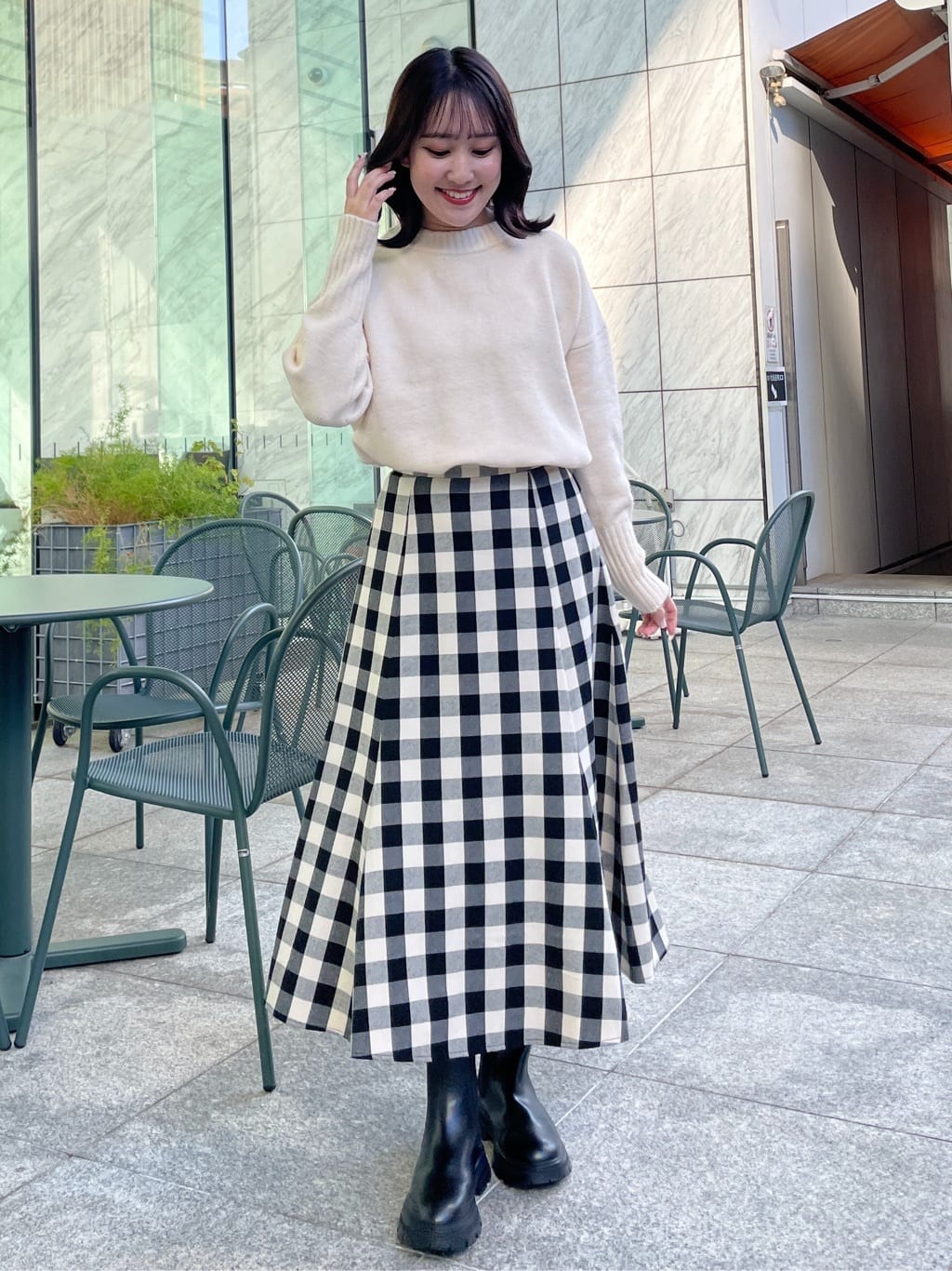 yukariさんの「Dessin｜【洗える】クルーネックワイドニット」を使ったコーディネート