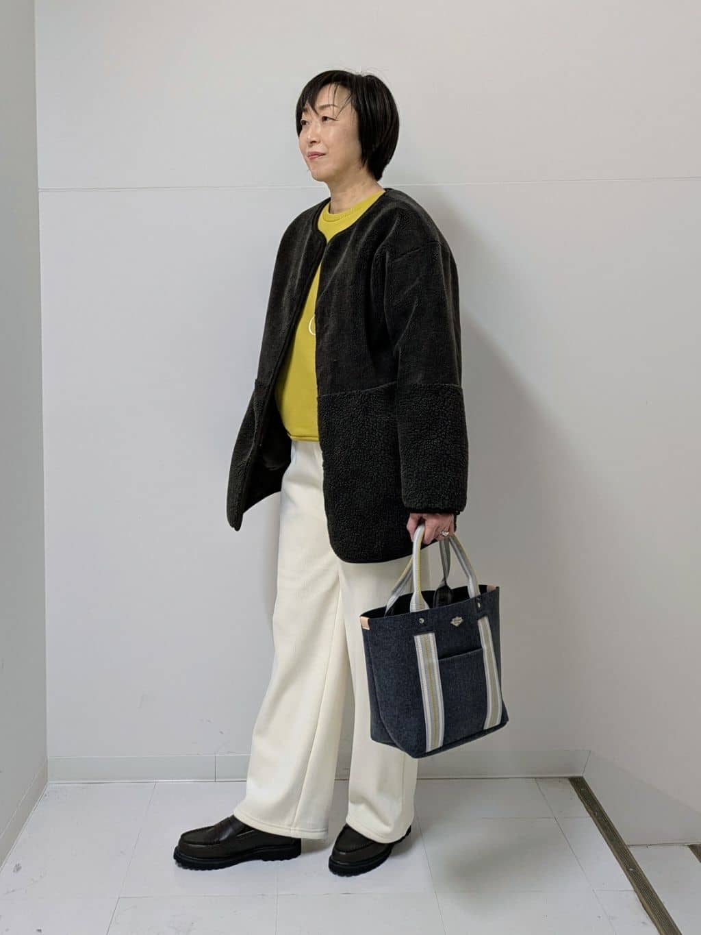 Asaさんの「Dessin｜【2WAY】フェイクムートンコート」を使ったコーディネート