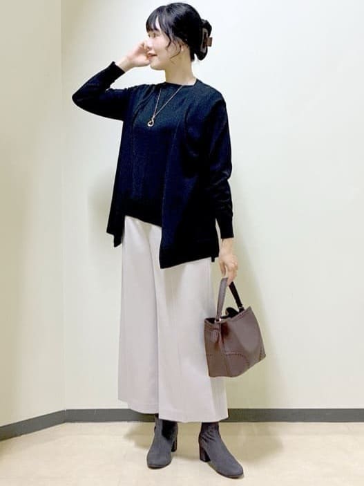  beni_gingerさんの「Reflect｜【ちくちくしない／アンサンブル可／通勤におすすめ◎】オフボディニット」を使ったコーディネート
