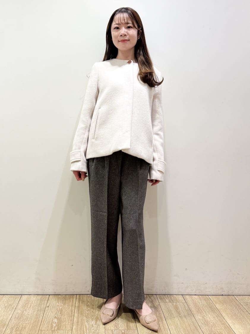 ayaさんの「index｜ラメスカラップビジューデザインニット【洗濯機OK】《6col／S～LL》」を使ったコーディネート