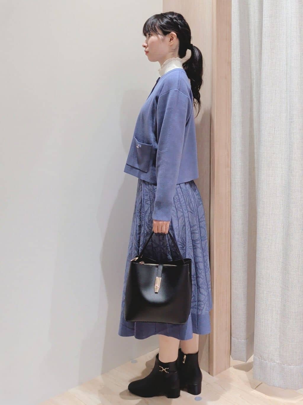 Yuiさんの「grove｜プリーツレイヤードニットプルオーバー」を使ったコーディネート