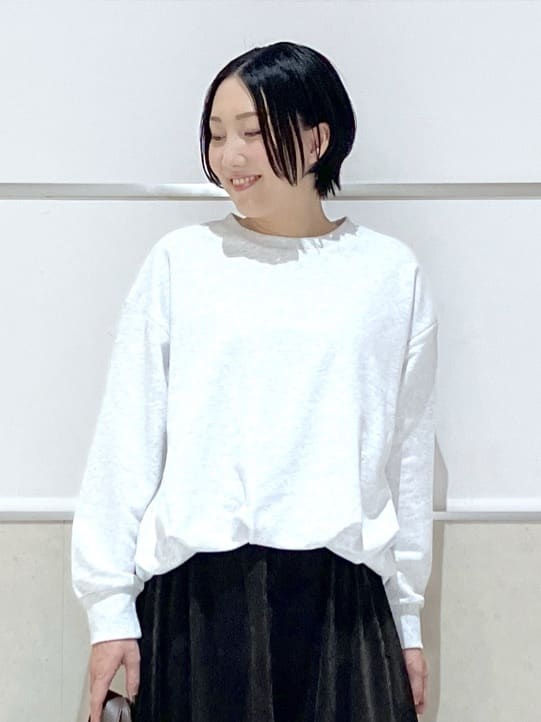 eriko さんの「Dessin｜【洗える】バルーンシルエットミニ裏毛プルオーバー」を使ったコーディネート