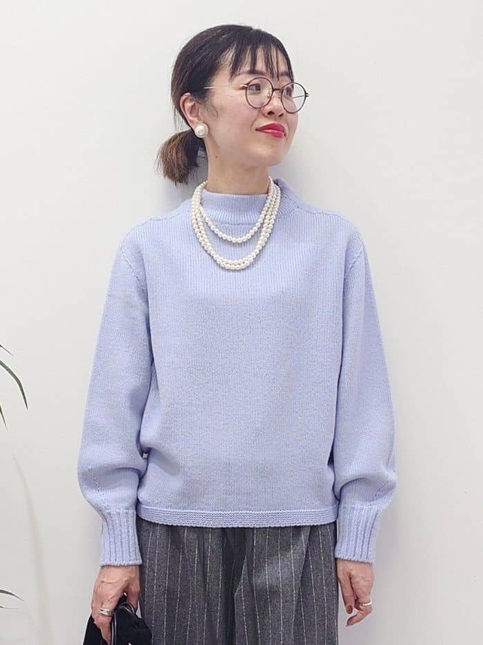 MUTSUKOさんの「UNTITLED｜【洗える】スポンディッシュ ボトルネックニット」を使ったコーディネート