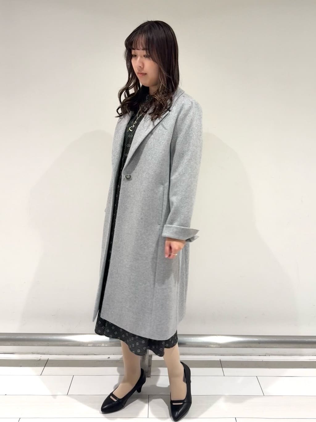 Azusaさんの「Reflect｜【SS-4Lサイズ／選べる6色】テーラードカラーロングウール混コート」を使ったコーディネート
