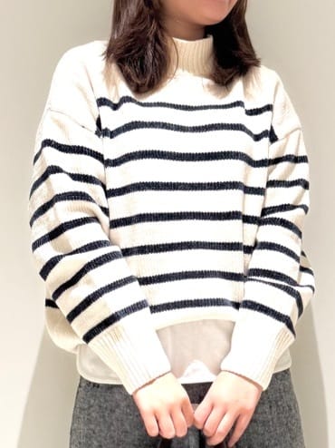 Liriさんの「Dessin｜【洗える】ハイネックベロアモールニット」を使ったコーディネート