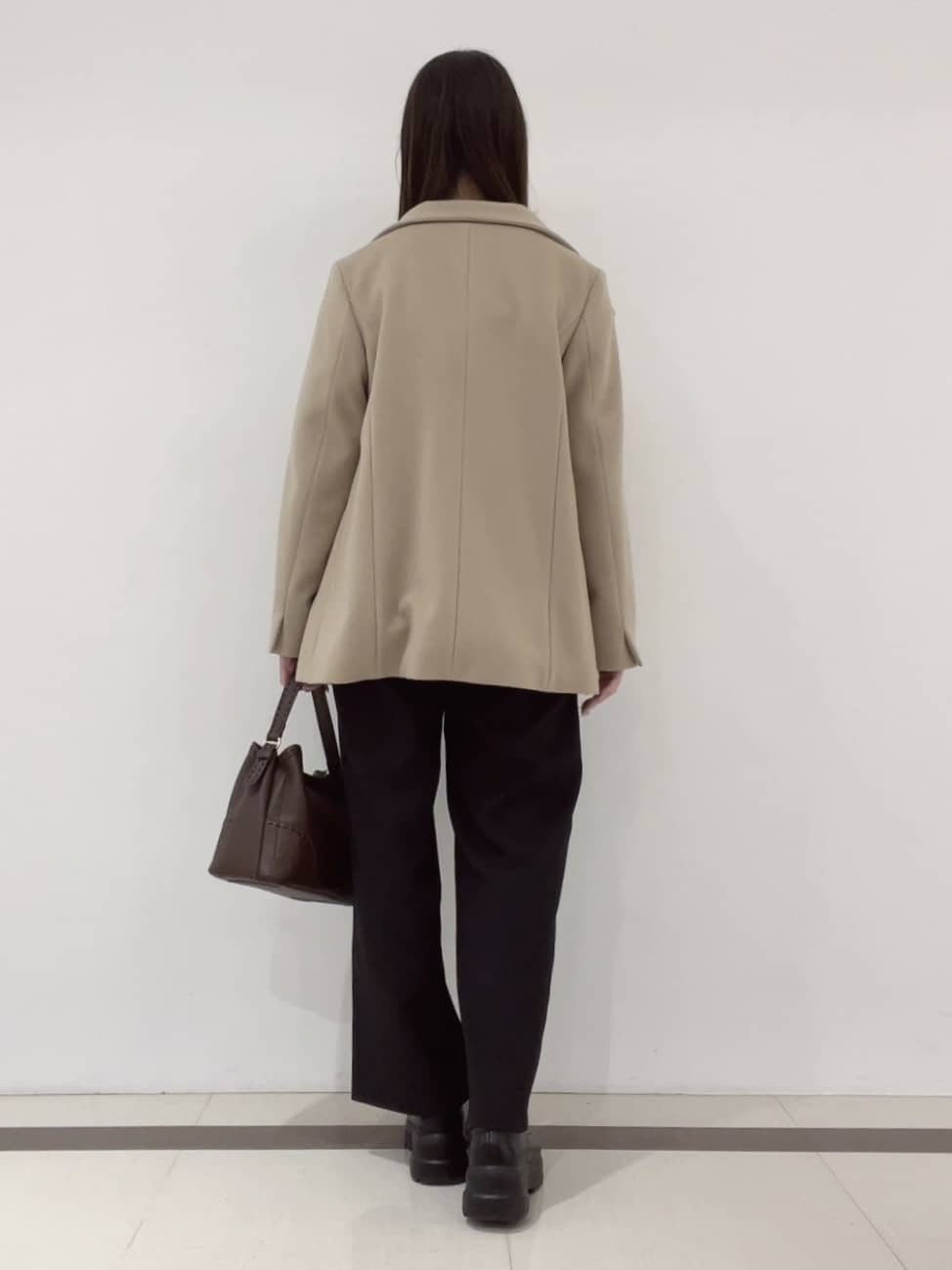 yukaさんの「Reflect｜【SS-4Lサイズ／衿が顔に当たらない◎】スタンドネックミドルコート」を使ったコーディネート