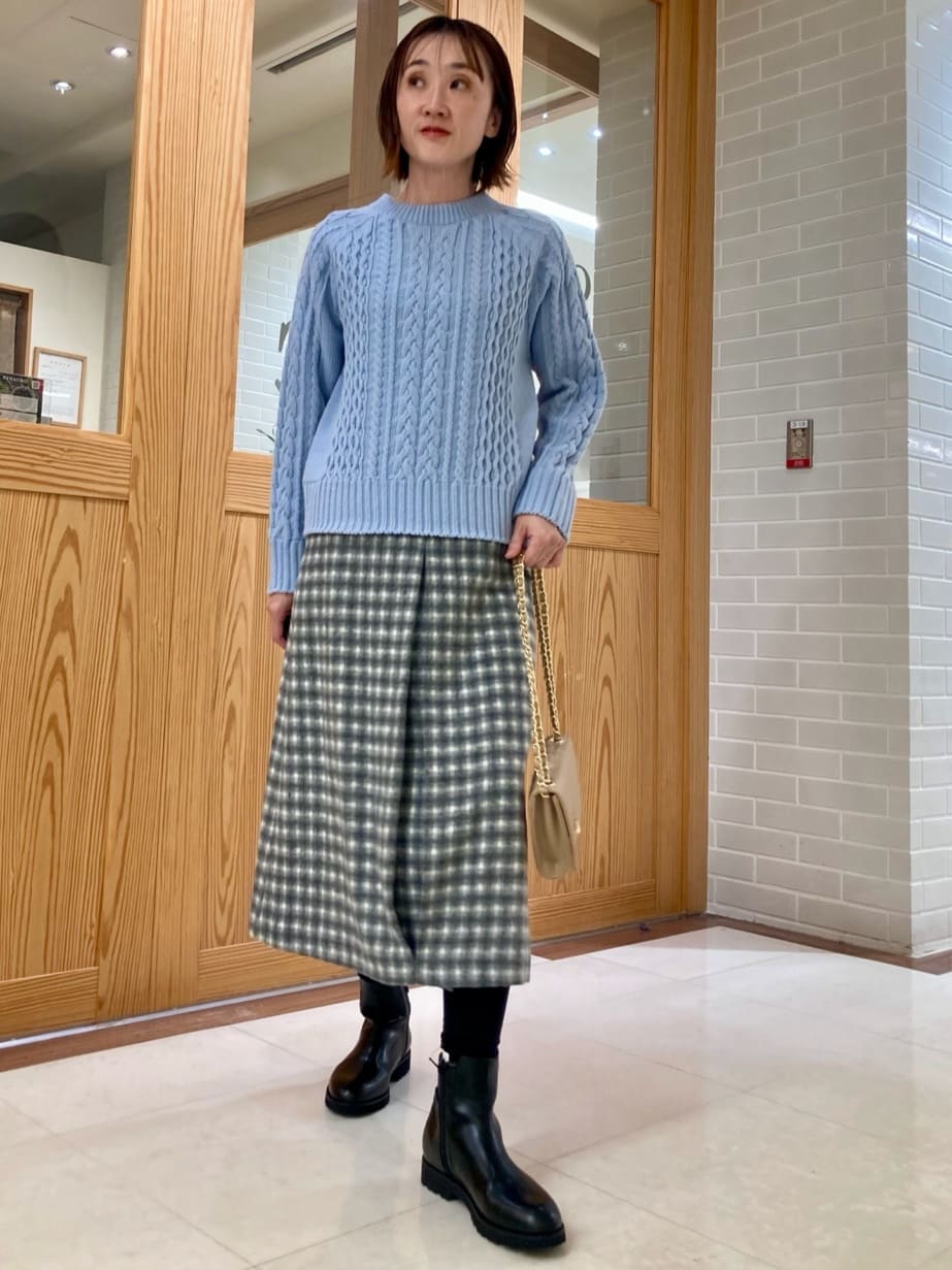 ゆうさんの「UNTITLED｜【洗える】スポンディッシュ ケーブル柄ニット」を使ったコーディネート