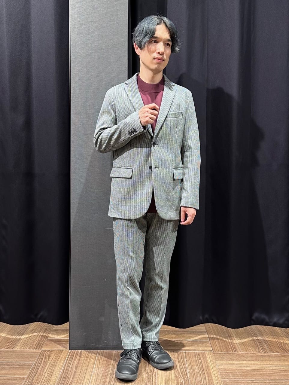 tomoyaさんの「THE SHOP TK｜ツイードライクジャージジャケット【セットアップ可／洗濯機OK】」を使ったコーディネート
