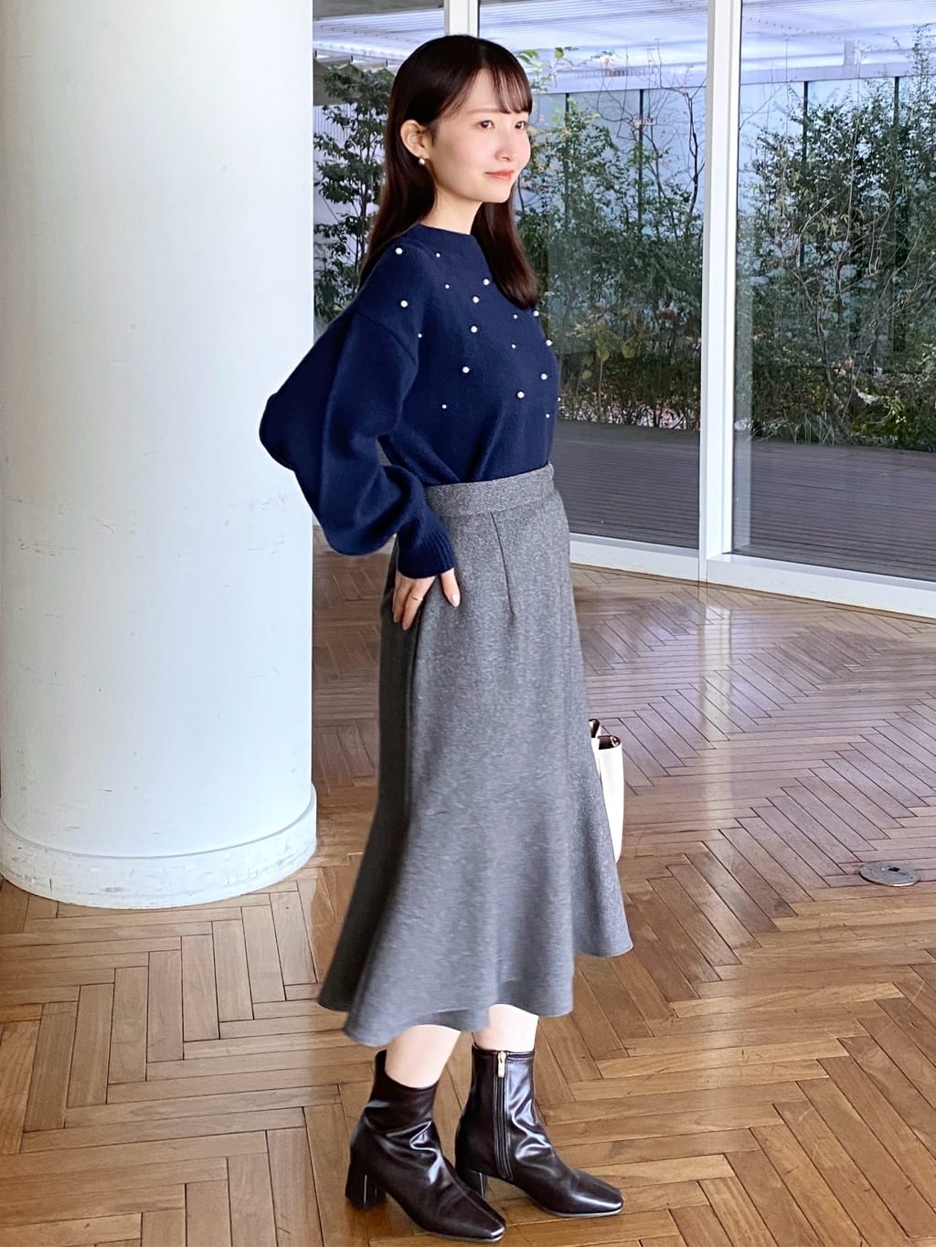 みさかさんの「index｜フェイクパールふわふわニット【洗濯機OK】」を使ったコーディネート
