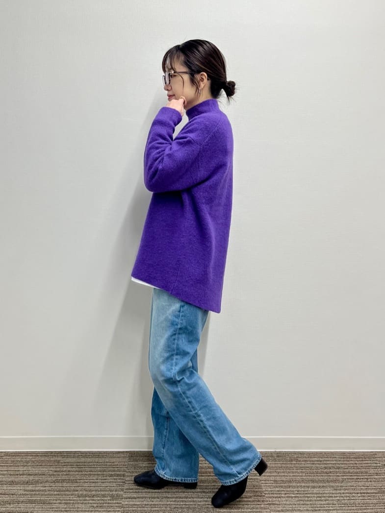 saoriさんの「【洗濯機OK】ミックスヤーンハイネックニット」を使ったコーディネート