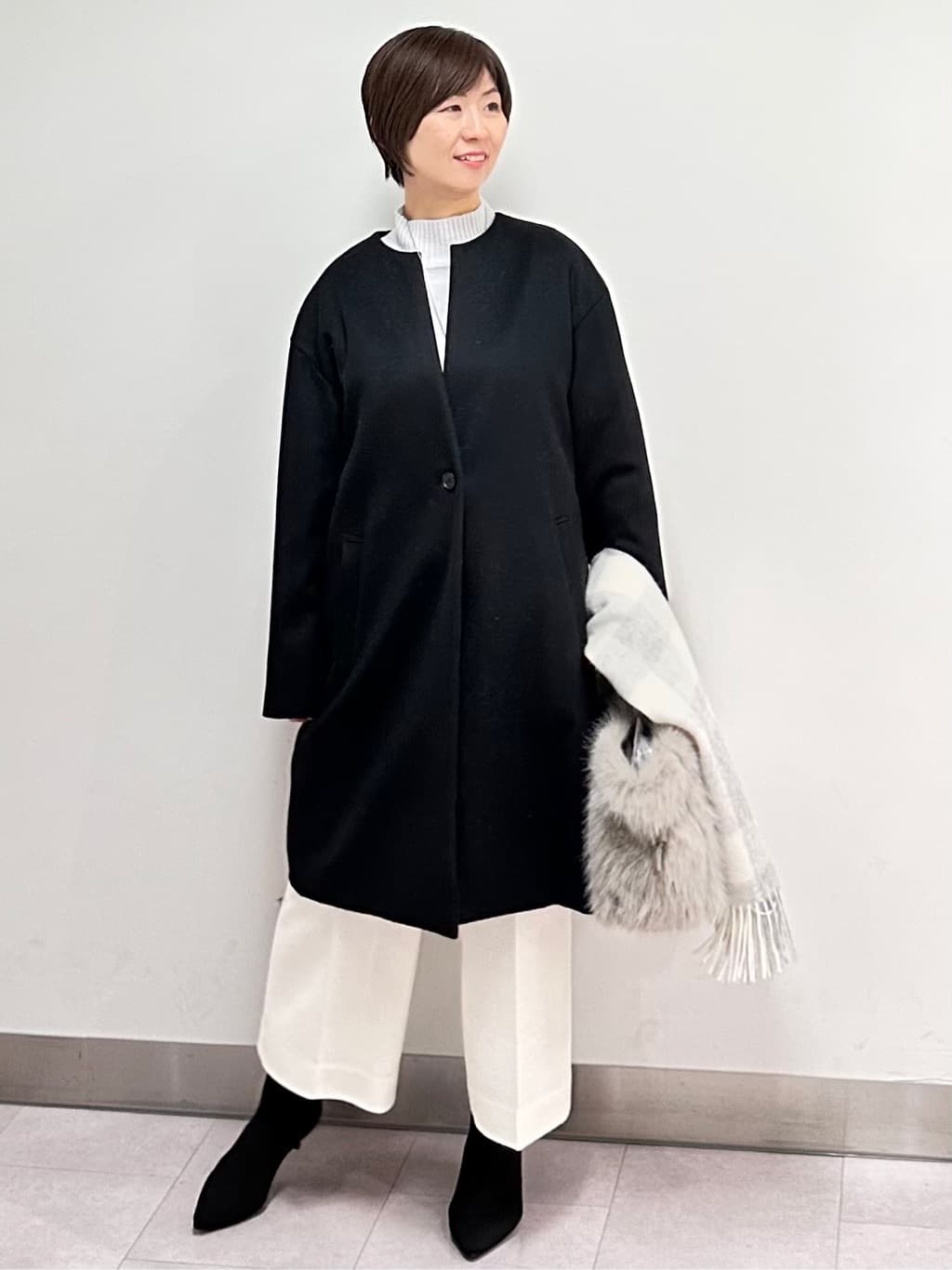 みなこさんの「UNTITLED｜【8色展開/洗える】ウールカシミヤ ハイネックニット」を使ったコーディネート