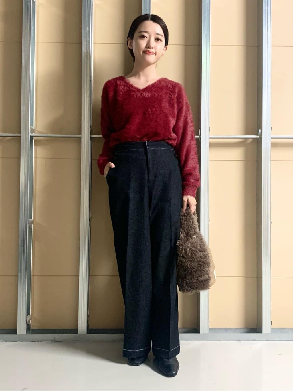sahoさんの「THE SHOP TK｜【すっきり見えシルエット】上品ふわもこ中綿ブルゾン」を使ったコーディネート