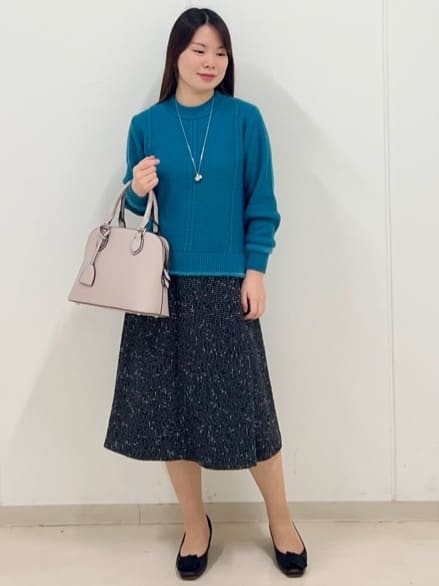 ゆうさんの「Reflect｜【広がりすぎない／美シルエット◎】ツイードフレアスカート」を使ったコーディネート