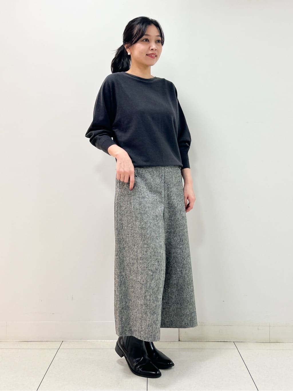 Kaiさんの「Dessin｜【洗える】ウールブレンド後ろボタンニット」を使ったコーディネート