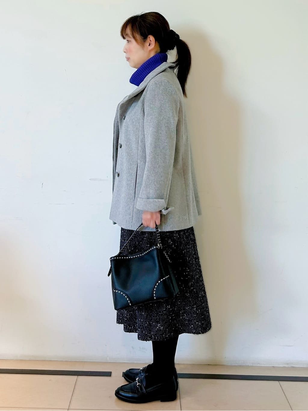 ひーさんの「Reflect｜【SS-4Lサイズ／衿が顔に当たらない◎】スタンドネックミドルコート」を使ったコーディネート