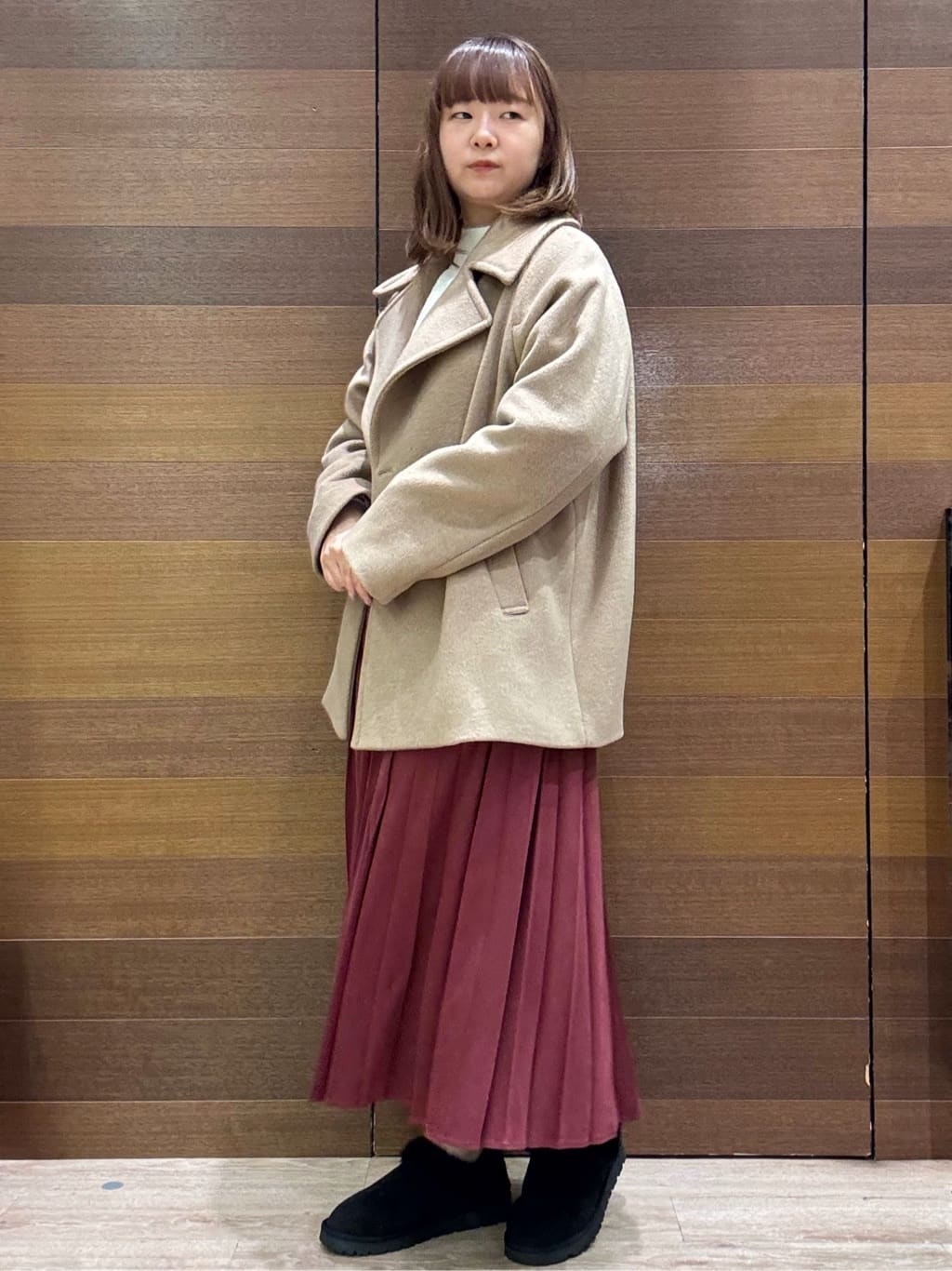 yumeさんの「OPAQUE.CLIP｜カシミヤブレンドウールミドルピーコート」を使ったコーディネート