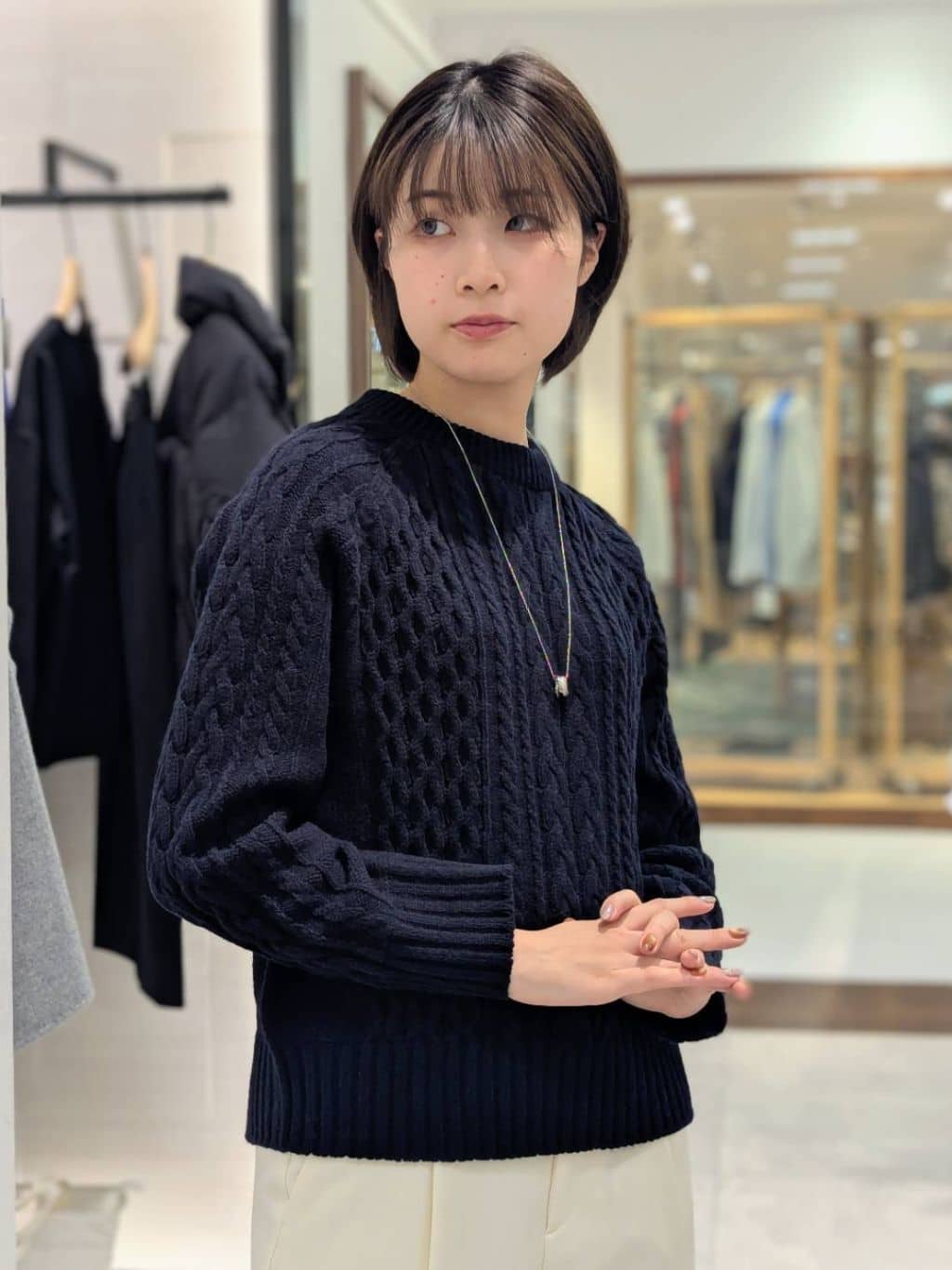 nonoさんの「UNTITLED｜【洗える／日本製】女性らしい細ボウタイブラウス」を使ったコーディネート