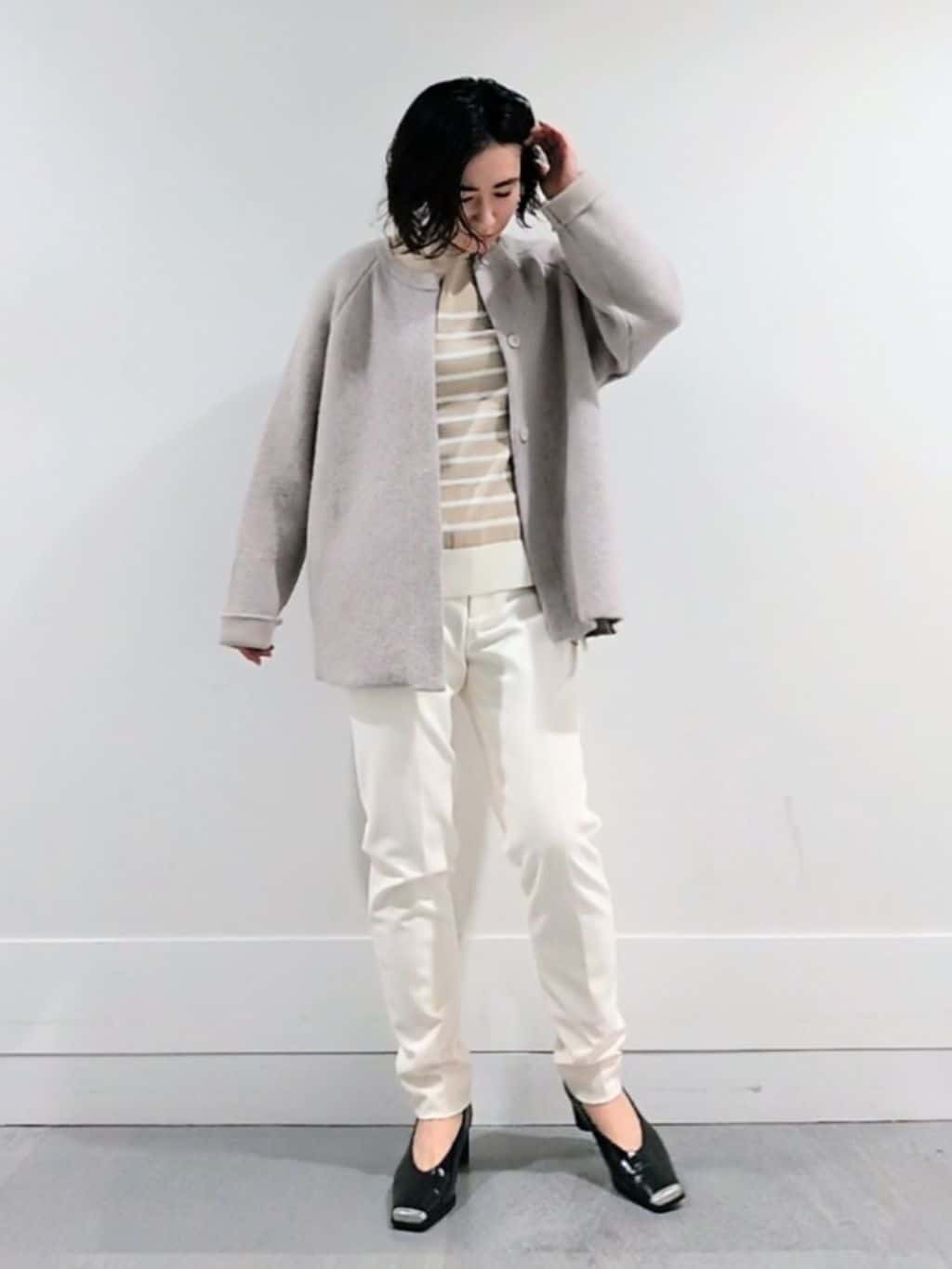 ミズタさんの「UNTITLED｜【軽アウター/ミドル丈】ウールニットコーディガン」を使ったコーディネート